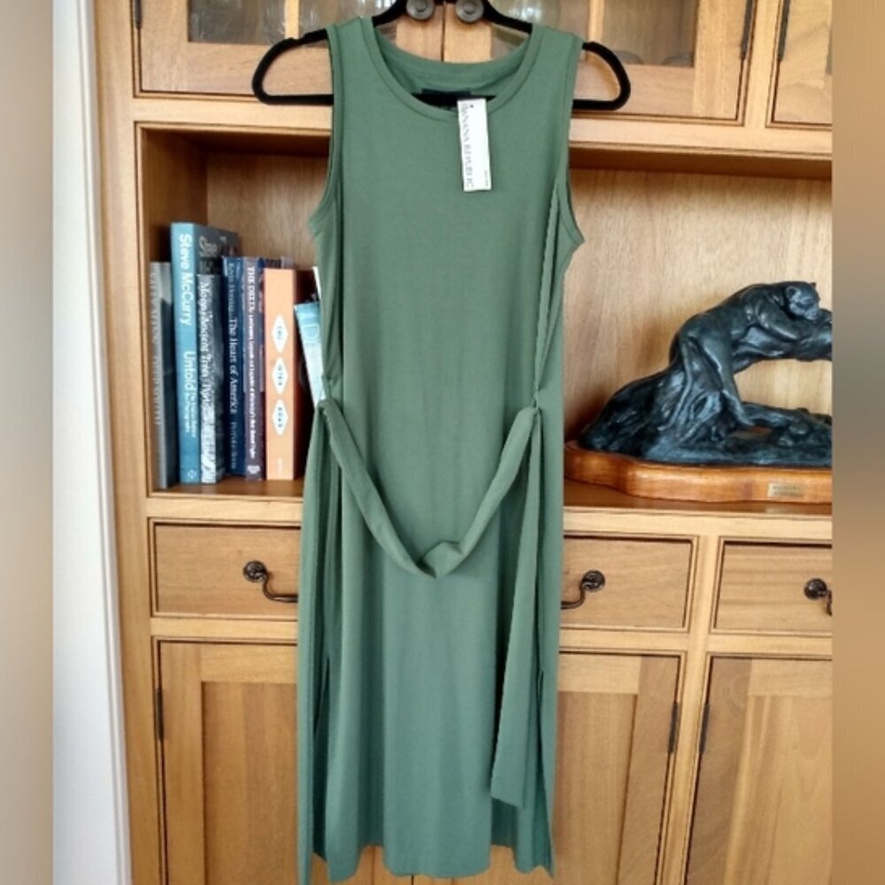 NEW, Banana Republic Army Green Knit tank Dress - Picture 5 of 16